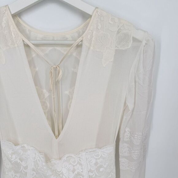 Free People We‎ are HAH Hidden Gem Dress in Walking On Eggshells Cream New XS - Picture 10 of 12